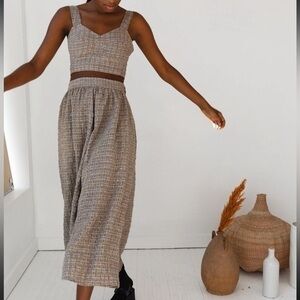 caron callahan rita skirt brown plaid gauze